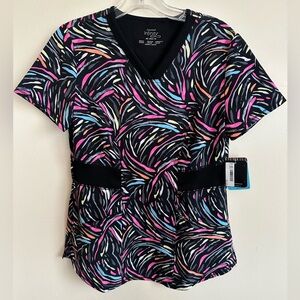 Cherokee Infinity Print Scrub Top
